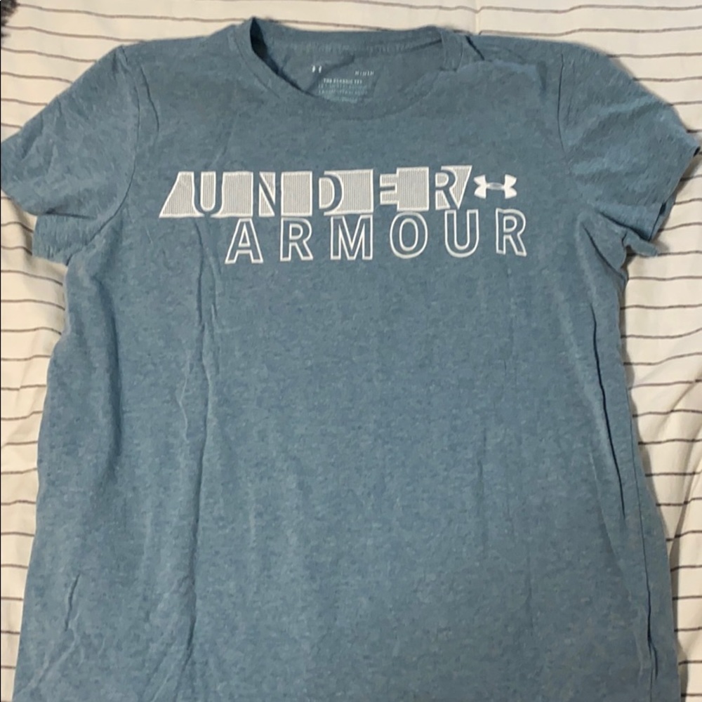 Blue under armor tee shirt